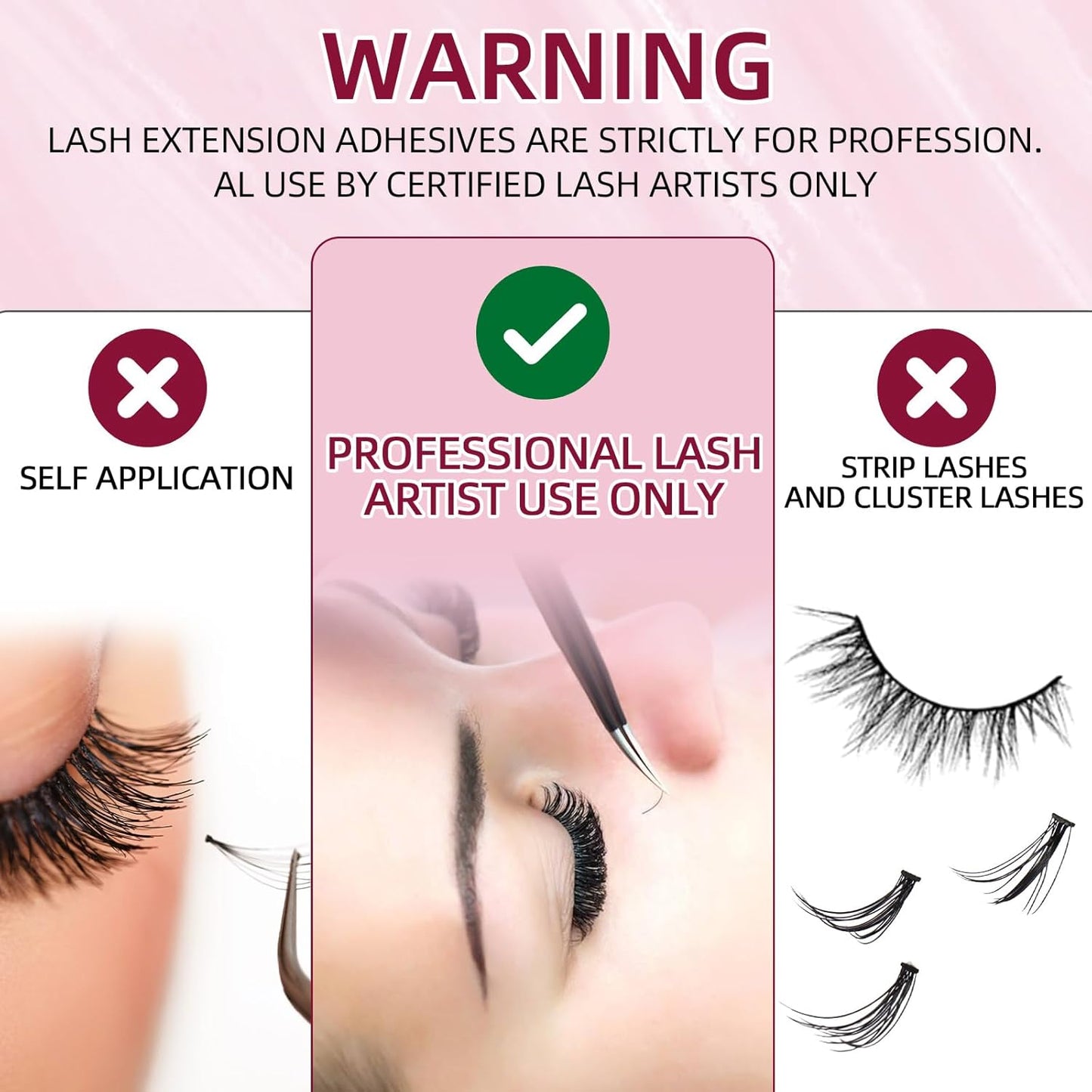 Eyelash Extension Glue, 5ml Lash Extension Glue, 2-3s Drying Time, Retention up to 7-8 Weeks, Power Extreme Waterproof for Professional Use Only