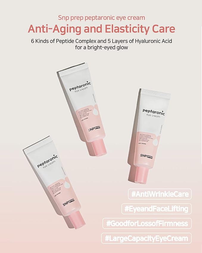 SNP Anti-Wrinkle Eye cream Hypoallergenic Hydrating 5 Hyaluronic Acids 6 Peptides Moisturize Vitalize 1.69 Fl Oz PREP