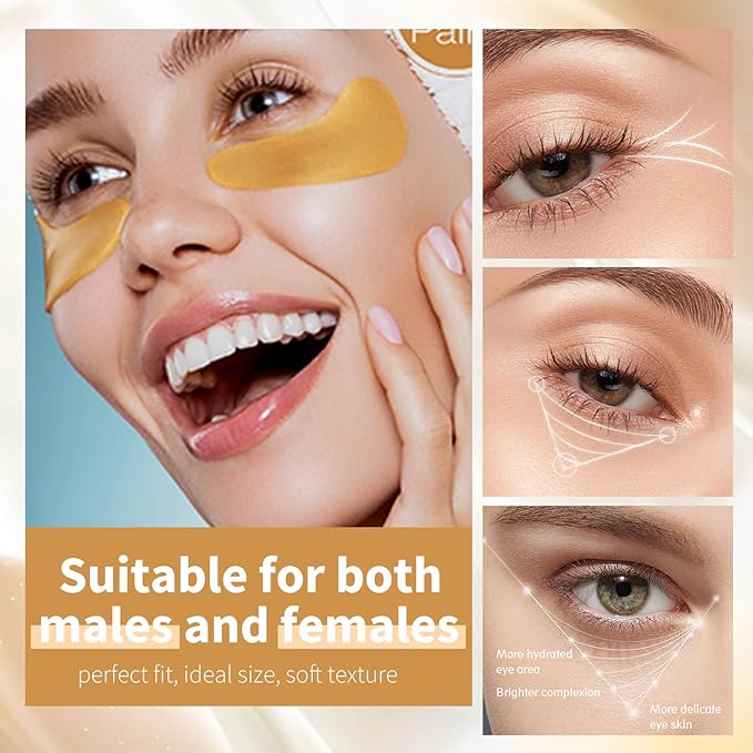 MOND'SUB Premium Under Eye Patches, Gel Eye Patches Hydrating & Refresh for Puffy Eyes, Under Eye Bags & Dark Circles, Natural Collagen Eye Gels Pads, Crystal Anti-Aging Eye Mask (Yellow)