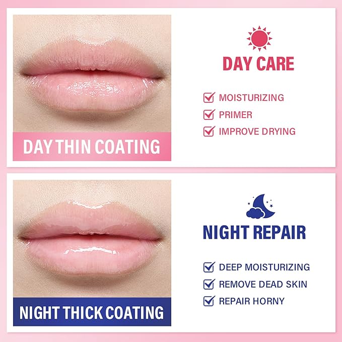 Hydrating Lip Sleeping Mask - Day and Night Repair Lip Balm for Chapped Dry Lips - Reduce Lip Lines, Enhance Lip Color, Hydrate & Plump Lips Care Lip Mask (Berry)