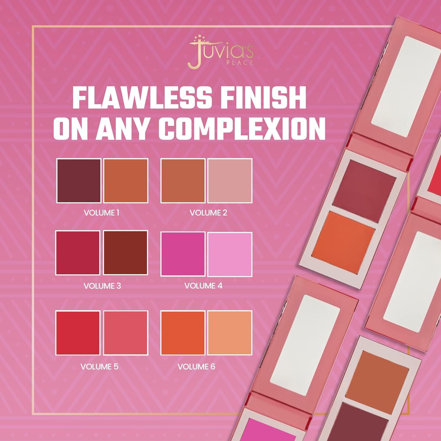Juvia's Place Blushed Duo Blush Volume6 - Radiant Shimmer Makeup Two Tone Pigmented Buildable Pressed Mineral Powder - Rosy Natural Cheeks Face Glow Highlight Matte Fresh Finish for All Skin Color