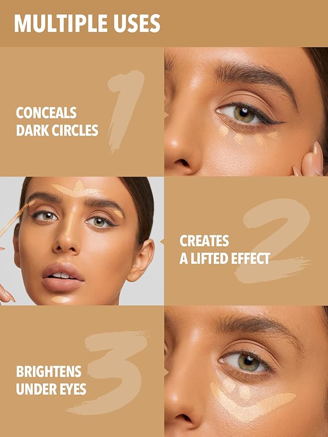 SHEGLAM 12HR Full Coverage Concealer Matte Finish Concealer Stick for Under Eye and Dark Circles - Earth