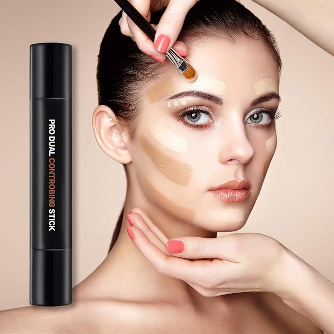 Double-End Contour Highlighter Stick, Face Contour Makeup Contouring Sticks Cream Concealer (1)
