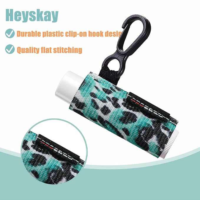 5pcs Lip Balm Holder Keychain Lipstick Sleeves Chapstick Elastic Sleeves for Men Women(Daisy/Tulip/Leo)