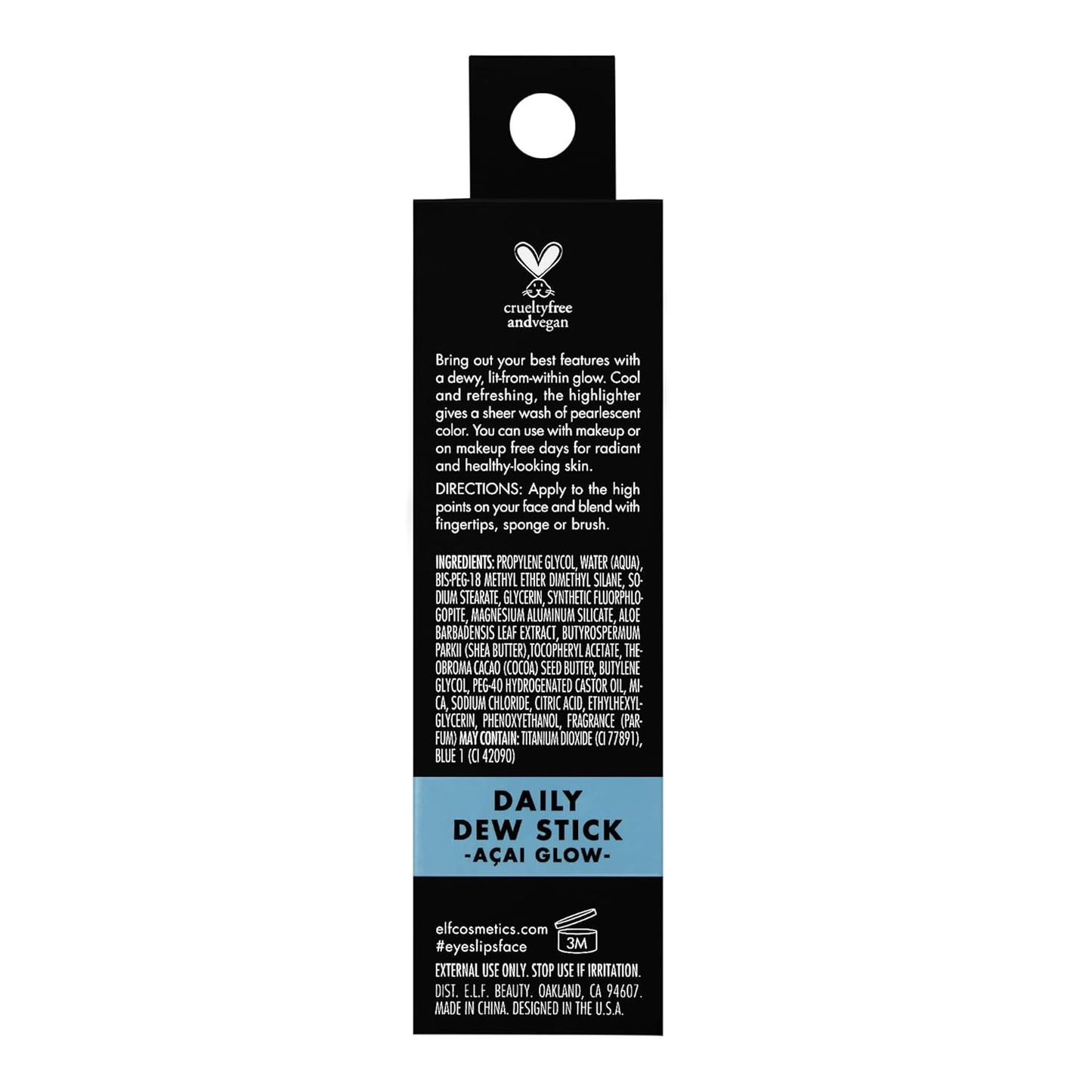 e.l.f. Cosmetics Daily Dew Stick, Cooling Highlighter Stick For Giving Skin A Radiant & Refreshed Glow, Acai Glow