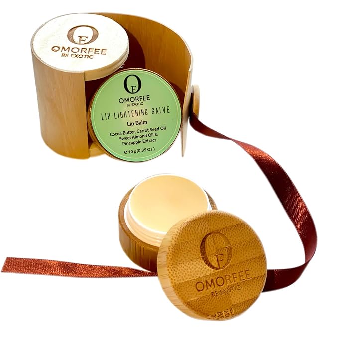 Omorfee 100% Organic Lip Lightening Balm, balm for Dark Lips, Balm with SPF, Natural Protection, Repair, Moisturizer, Cocoa Butter, Carrot Seed Oil & Pineapple Extract -10g/ 0.35Oz