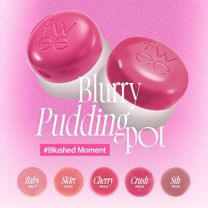 Lip&Cheek Blurry Pudding Pot | Blushed Moment - Baby | Makeup Blush, Buildable Lightweight, Multi-Use Soft Matte Finish | 5g