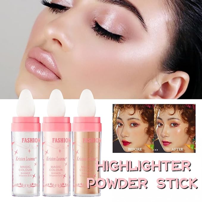 Polvo De Hadas Fairy Highlight Patting Powder Body Brightens the Natural Three-dimensional Patting Powder Blusher (03# Golden Brown)