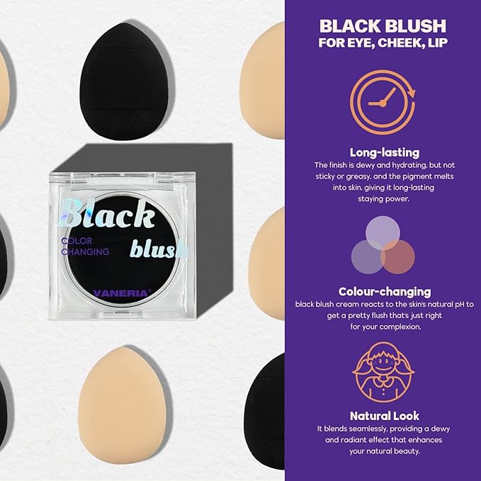 VANERIA Color Changing Blush,Ph Reacting Creme Blush,Pink Blush for Cheek and Lip Tint,Long Lasting Non Fading,Cream Blush Stick Waterproof,Vegan,Cruelty-Free,5g/0.18oz