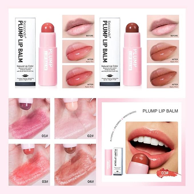 Plumping Lip Balm - Tinted Lip Balm Plumper - Enhancing & Hydrating Lip Moisturizer Fade Lip Lines Lip Care 0.17Oz/4.8g - 01 MAUVE WHIP