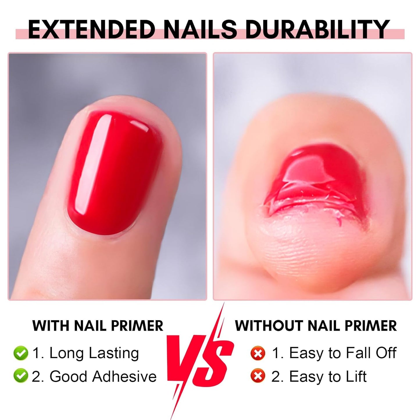 Makartt Nail Primer: No Lift Acid-Free Prep for Acrylic Nails, Gel Polish, and Dipping Powder, Professional Fast Dry Primers for Pedicure Manicure Tools, Salon Home Use 15ML