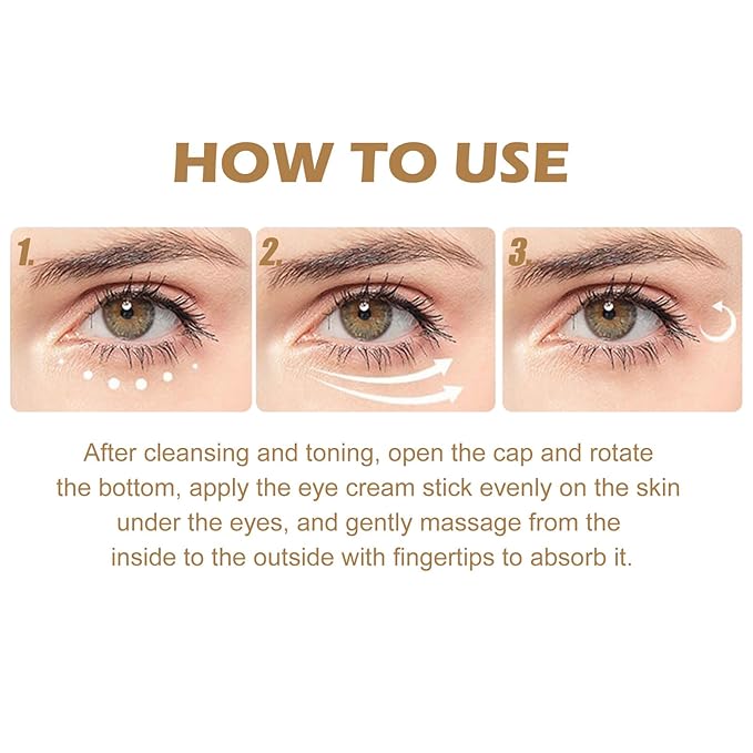Retinol Eye Stick with Collagen & Hyaluronic Acid Eye Cream for Dark Circle and Puffiness, Brightening Eye Balm Reduces Fine Lines and Bags in 4 Weeks