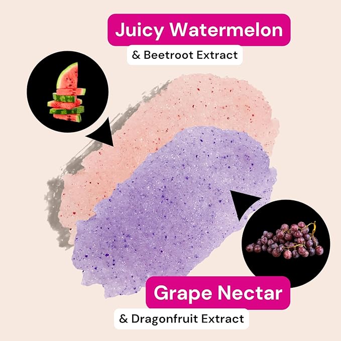Minimo Candy Lip Exfoliator Scrub & Moisturizer - Lip Scrubber Exfoliator- Lip Brightening For Dark Lips Smoker| Removes Dead Skin from Dry Chapped Lips - Nourishes & Hydrates(1 oz) Grape Nectar