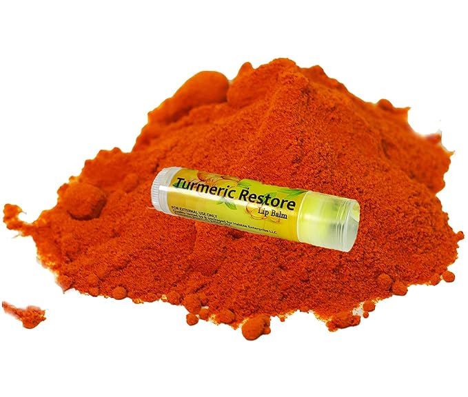 Turmeric Lip balm | Turmeric Restore | Natural Lip Balm | Organic Lip Balm | Natural Lip Balm | Lip Moisturizer | 100% Natural Ingredients | Habbie Beauty Supplies (6 Pack)