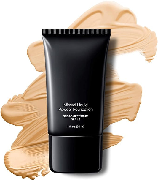 Jolie Mineral Liquid Powder Foundation SPF 15 1 Fl. Oz. Hypoallergenic - For All Skin Types (Cream Beige)