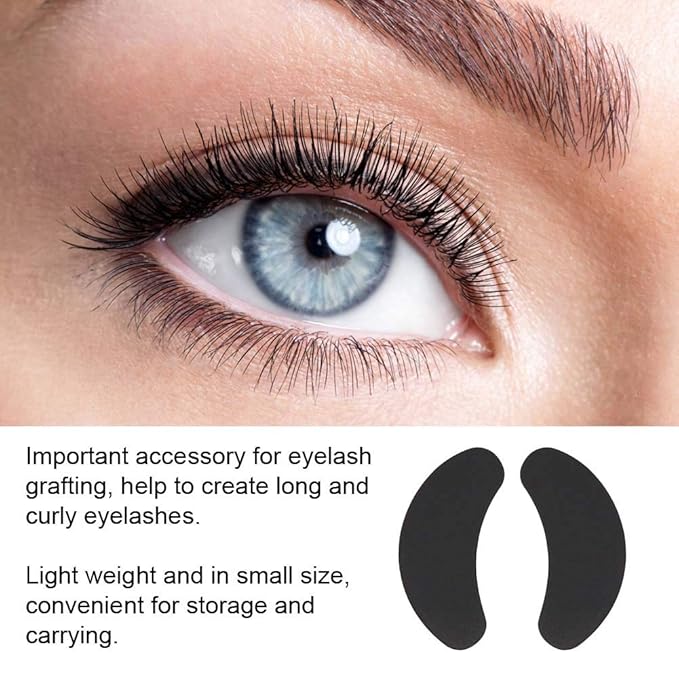 Under Eye Pads, 50 Pairs Eye Gel Pads, Eyelash Extension Pads for Eyelash Extensions Eye Mask Beauty Tool, Black