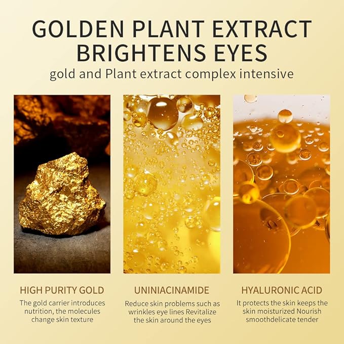 Under Eye Patches - 60PCS Eye Masks for Eye Care, 24K Gold Eye Patches for Puffy Eyes & Dark Circles Treatments, Reduce Under Eye Puffiness & Smooth Wrinkles (Gold)
