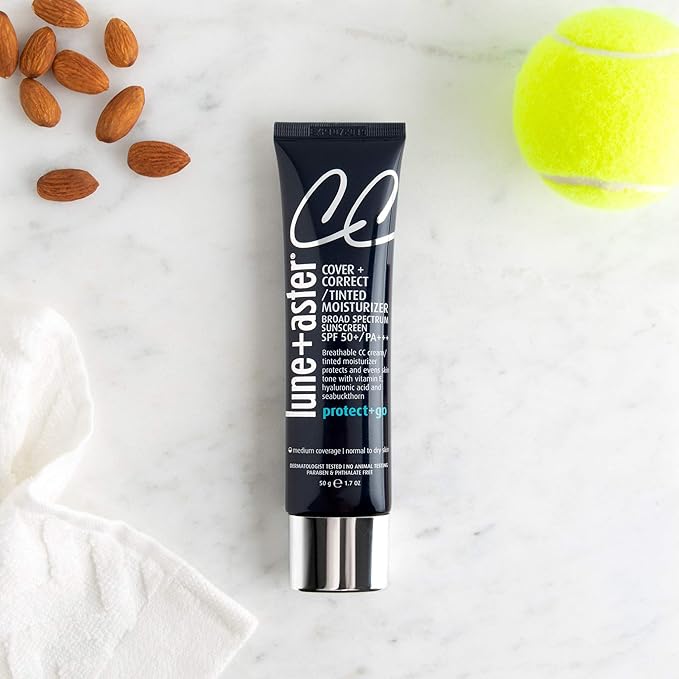 Lune+Aster CC Cream Broad Spectrum SPF 50+/PA+++- Porcelain- Medium coverage CC Cream with SPF 50 creates a dewy glow