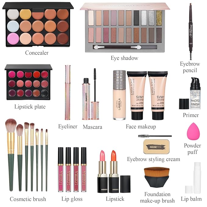 All in One Makeup Kit Makeup Kit for Women Full Kit Makeup Set Multipurpose Bundle Holiday Gift Box Essential Starter Bundle Include Full Makeup Kit for Women (Box2)