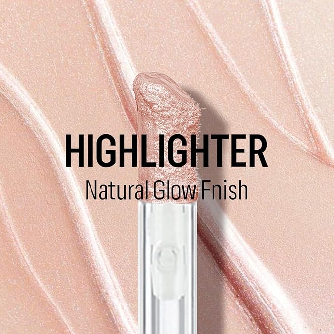 KYDA 2 Colors Liquid Blush Highlighter, Silky Matte Blush, High Glossy Face Illuminator, Natural Glow Finish, Blendable Formula, Set B