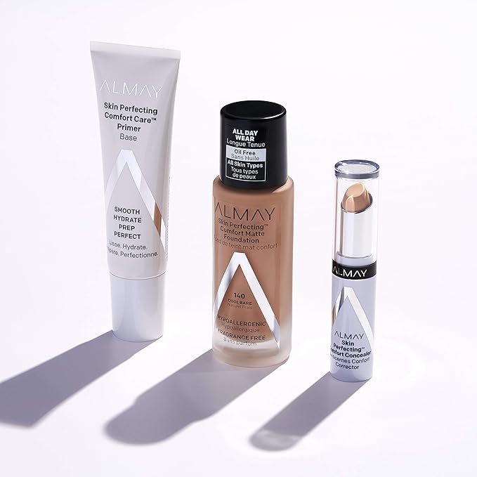 Almay Concealer, Face Makeup, Full Coverage Concealer, Matte Finish, Oil Free, Hypoallergenic, Fragrance-Free, Dermatologist Tested, 140 Light Medium, 0.08 Oz