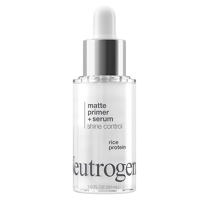 Neutrogena Shine Control Matte Booster Face Primer & Serum, Skin-Mattifying Serum-to-Primer with Rice Protein, Absorbs Excess Oil & Keeps Skin Shine Free, 1.0 fl. oz