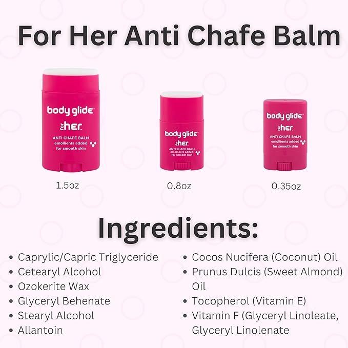 BodyGlide For Her Anti Chafe Balm, 1.5oz & 0.35oz Bundle (USA Sale Only)