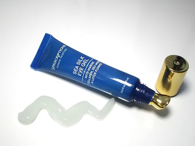 Spascriptions Marine Moisture Sea Silk Eye Gel, 0.5 fl oz (pack of 1), Under-Eye Gel Moisturizer with Natural Marine Collagen, Cruelty Free