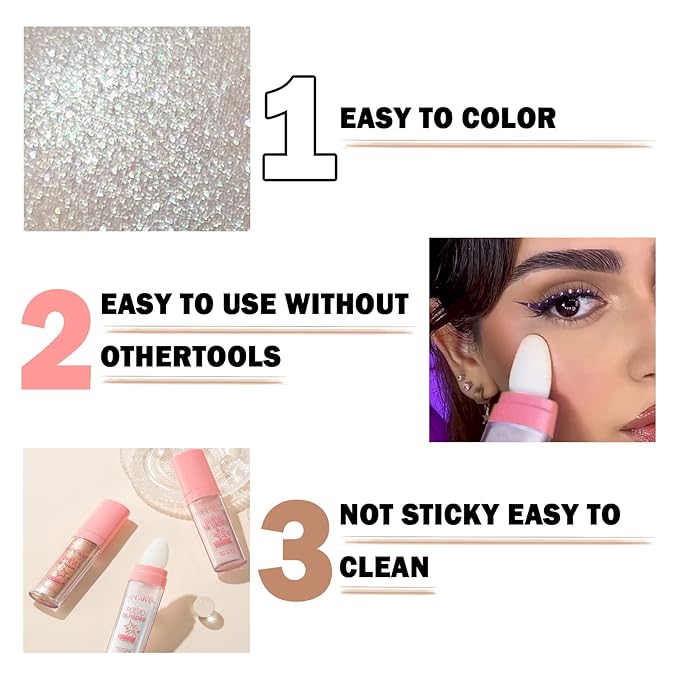 Polvo De Hadas Body Shimmer Glitter Highlighter Powder Makeup,High Gloss Sparkle for Face Body Hair,Create The Most Sparkly And Attractive Glitter Makeup - Bronze