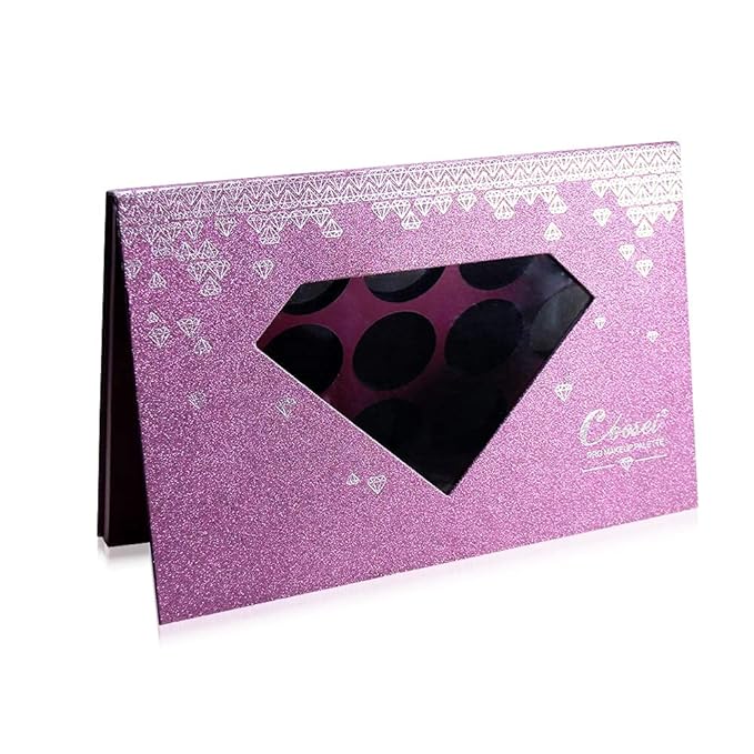Large-Sized Empty Magnetic Makeup Palette with Diamond-Shaped Transparent Window
