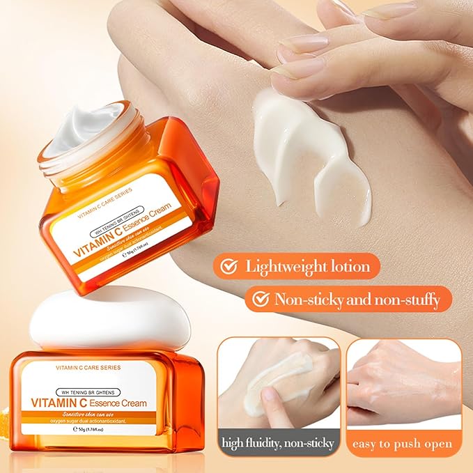 Vitamin C skin routine kit for women - face wash and moisturizer set - facial kit for women -toner face wash serum eye cream