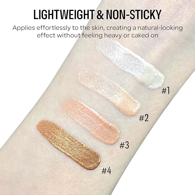 KYDA Liquid Highlighter, High Glossy Face Illuminator, Radiant Glow Liquid Filter, Silky Creamy Face Enhancing Makeup, Buildable Formula-Starlight