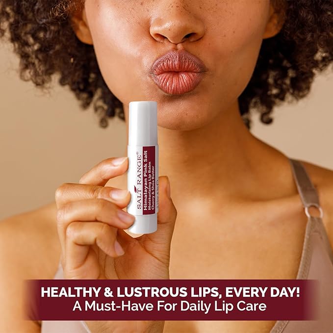 Salt Range Lip Balm, Formulated with Cherry & Shea Butter, 100% Natural, Soothing and Hydrating, Deep Nourishing, Organic Chapstick- 6 Count (12 Pieces)