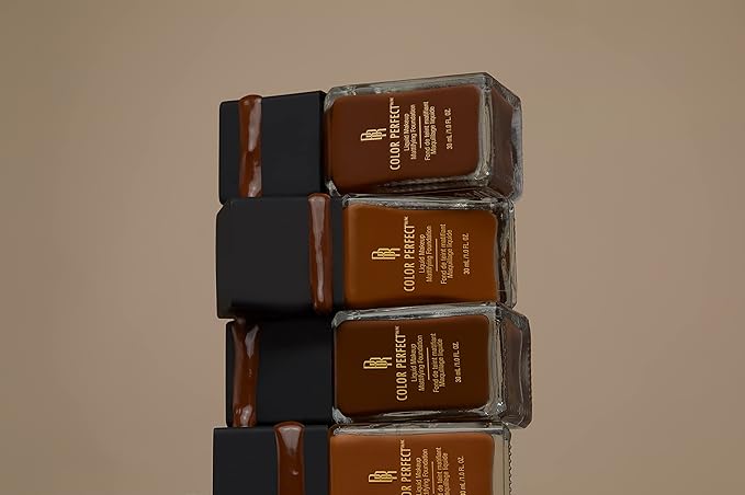 Black Radiance Color Perfect Liquid Full Coverage Foundation Makeup, Deep Amber, 1 Ounce