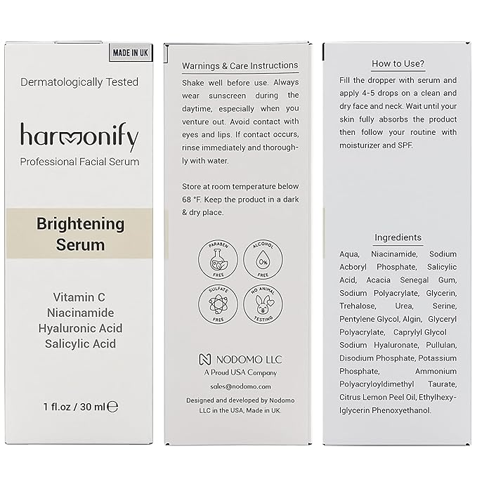Niacinamide with Salicylic Acid Serum for Face, Hydrating Dark Spot Facial Serum & Plumb Skin, Daily Skincare Essential, 1 fl. oz, Made in Europe