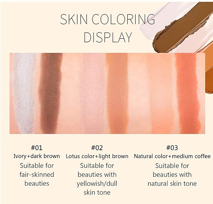 6 colors contour highlighter stick contour stick,face highlighter, contour makeup contouring sticks cream concealer - 3PCS (#1+#2+#3)