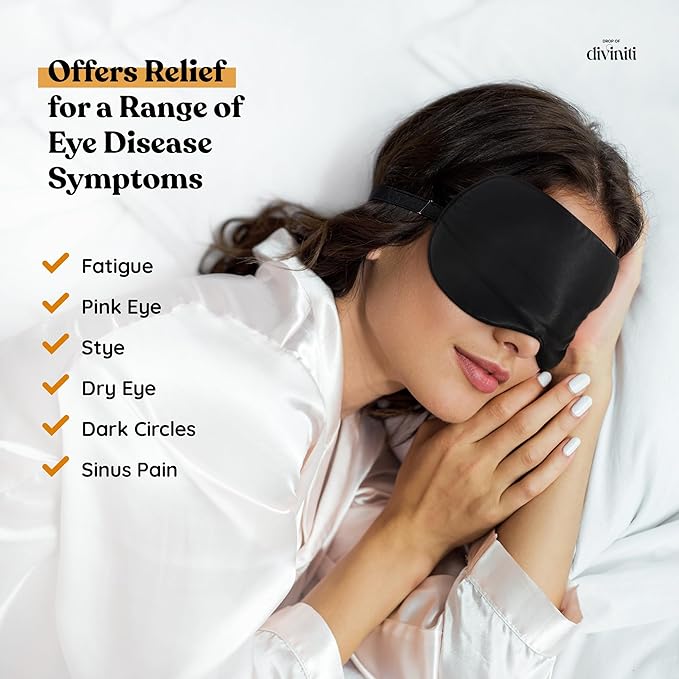 Heated Eye Mask for Dry Eye Relief - Stye Eye Treatment, Warming Eye Mask for Dry Eyes Mask Warm Compress for Eyes, Sinus Mask Heated Eye Patch - Dry Eye Mask with Moist Heat Electric Warming - Black
