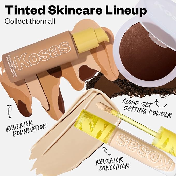 Kosas Cloud Set Face Setting Powder | Smoothing Shine Control, Soft, Sheer Setting Translucent Makeup Finish, Portable & Long-Lasting (Sheer Porcelain)