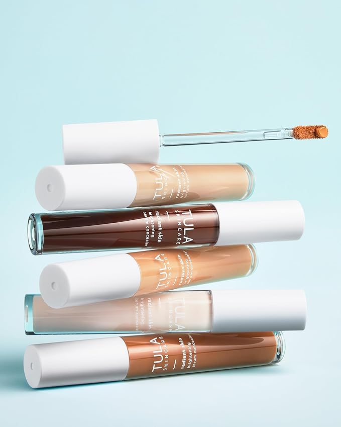 TULA Skin Care Radiant Skin Brightening Serum Concealer - Conceals Dark Circles & Discoloration, Longwearing & Crease-Resistant, Brightens the Appearance of Skin Over Time, Shade 130, 0.18 fl oz.