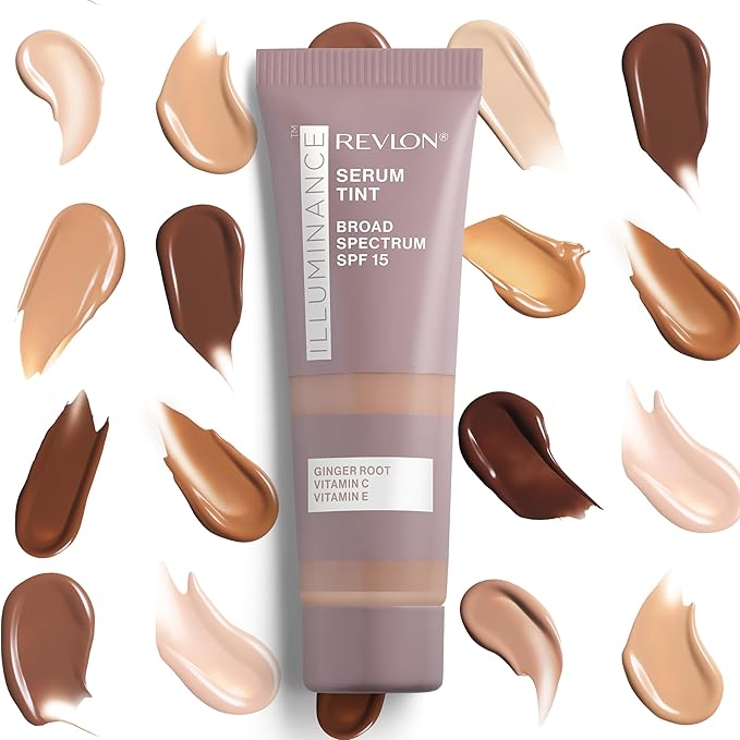 Revlon Illuminance Tinted Serum, Triple Hyaluronic Acid, Evens Out Skin Tone Over Time and Hydrates All Day, SPF 15, 505 Rich Sand, 0.94 fl oz.