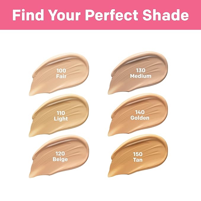 Almay Skin Perfecting Healthy Biome Foundation Makeup with Prebiotic Complex SPF 25, Hypoallergenic, -Fragrance Free, 120 Beige, 1 fl. oz.