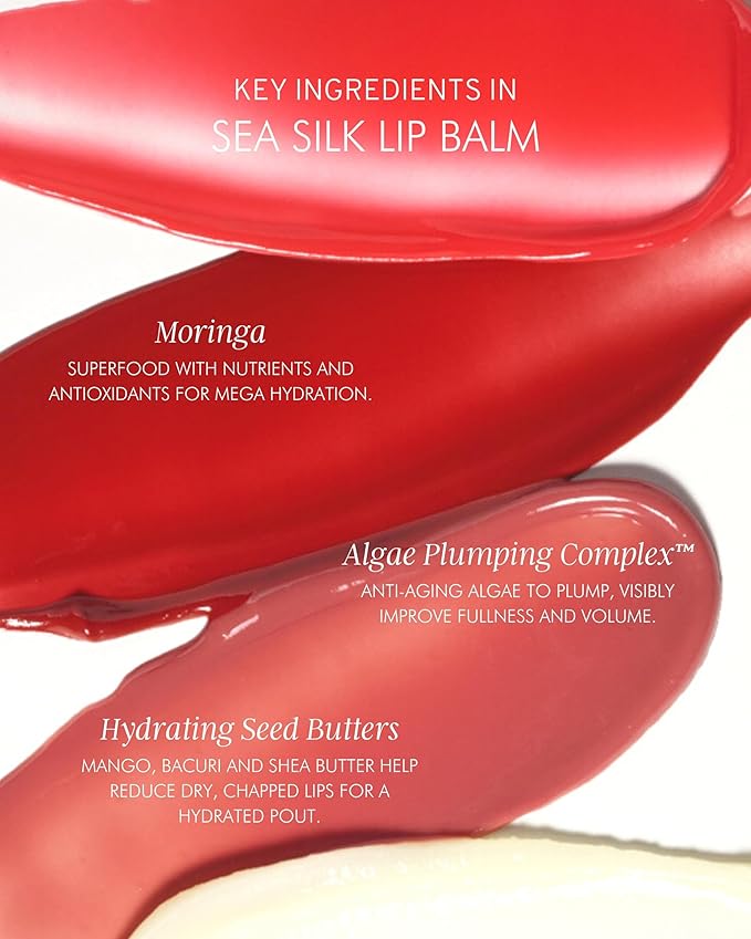 MARA - Natural Sea Silk Lip Balm With Algae + Moringa | Non-Toxic, Plant-Based Skin Care, Hypoallergenic | Moisturize, Plump + Soothe Dry, Chapped Lips (Nude Beach, 0.5 oz | 15 ml)