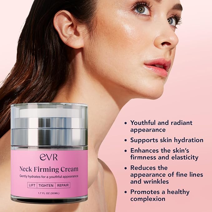 Anti-aging Neck Firming Cream with Collagen & Hyaluronic Acid - Made in USA with Natural & Organic Ingredients Face Neck and Chest Tightening Moisturizer (Classic)