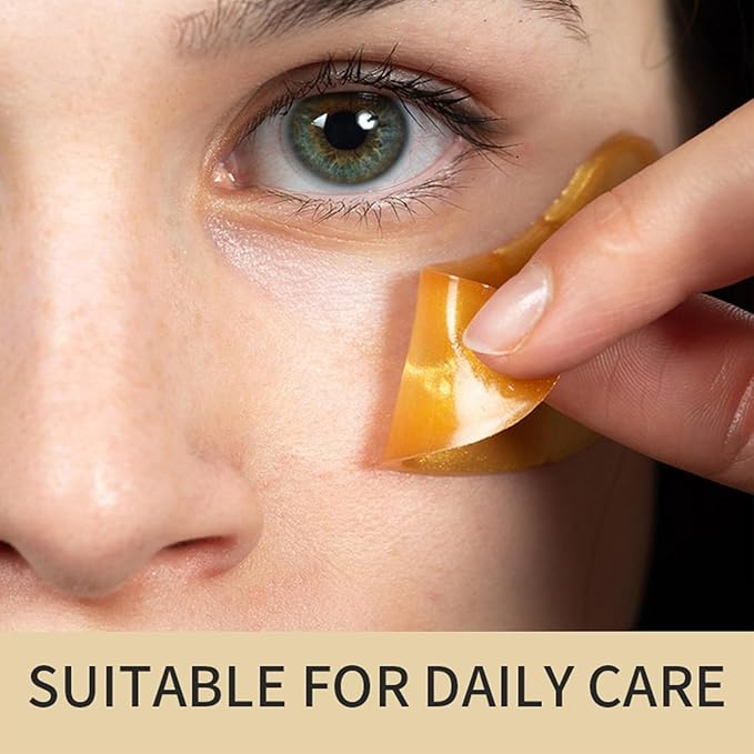Under Eye Patches for Puffy Eyes (30 Pairs),Golden Under Eye Mask for Dark Circles and Puffiness,Gel Crystal Collagen Skin Care Products Eye Patches Effectively Moisturizing Nourishes,Travel Eye Mask