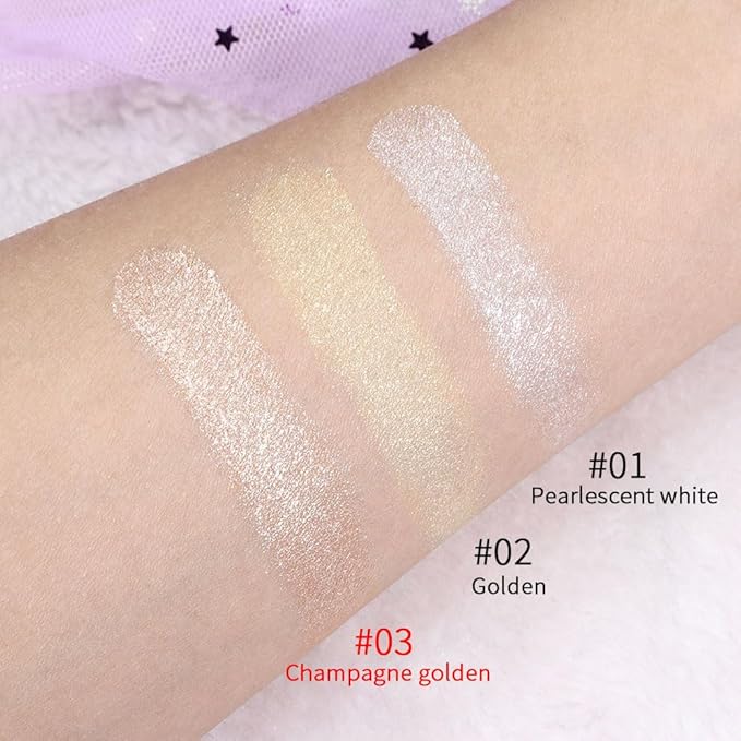 Rose Gold Face Highlighter Makeup Shimmer Glitter Rose Sparkly Highlighters Makeup Powder Palette for Face Cheek Skin iluminadores iluminador (gold)