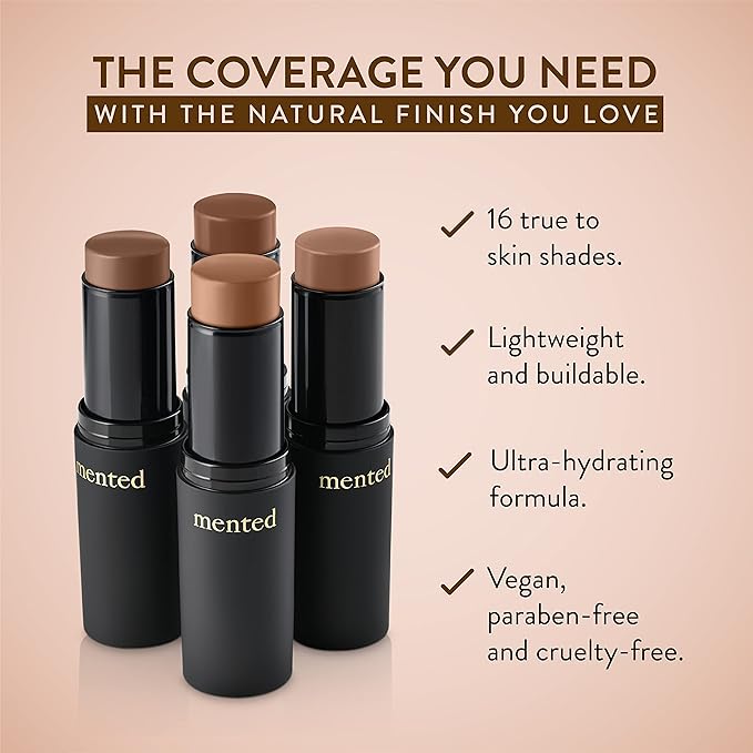 Mented Cosmetics Foundation Stick, Contour Stick, Or Concealer Stick for Medium Skin, Foundation for Black Women Makeup Stick, Dark Contour Stick, Stick Foundation Makeup Vegan and Cruelty Free, T10