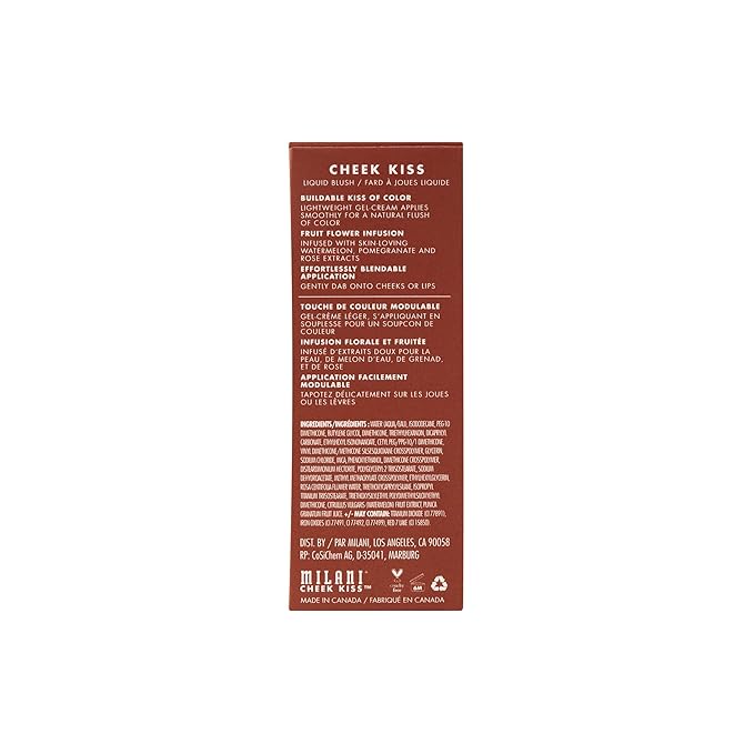 Milani Cheek Kiss Liquid Blush Makeup - Blendable & Buildable Cheek Blush, Lightweight Liquid Blusher and Cheek Color (New Wine Glow)