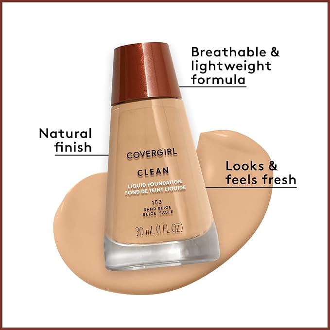 COVERGIRL Clean Makeup Foundation Classic Beige 130, 1 oz (packaging may vary)