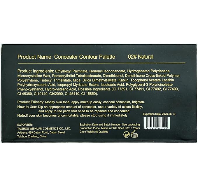 Concealer Contour Palette, 6 In 1 Color Correcting Concealer Contour Makeup Palette, Contouring Foundation Highlighting Makeup Kit for Dark Circles, Blemish With 2 Packs Brush (2#)