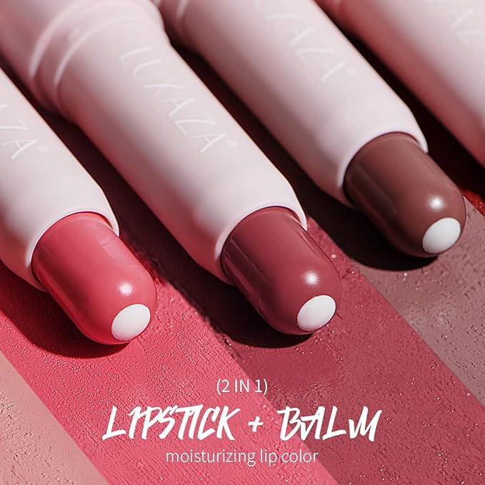 Tinted Lip Balm Chapstick with Color, Natural Semi - Gloss Finish, Hydrating/Coloring 2 in 1 Moisturizer Lip Stick for Girls & Women #02 Rose-In-Love